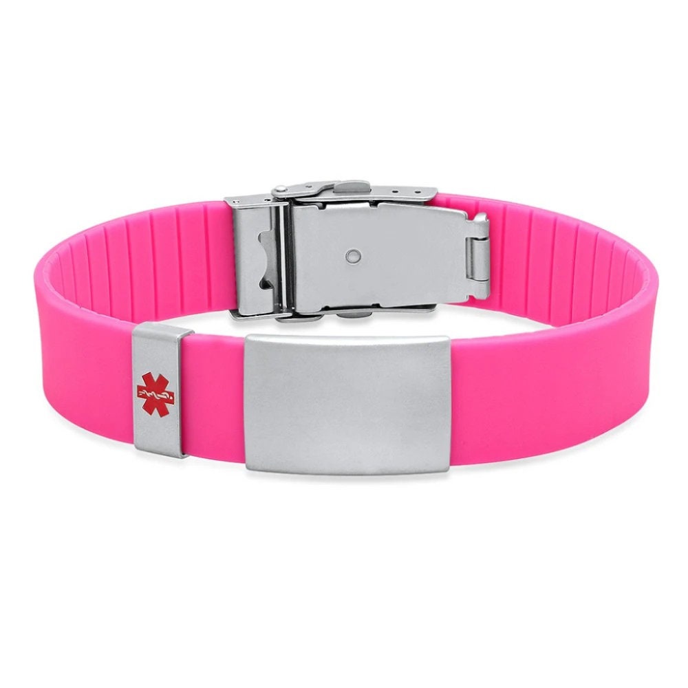 Silicone Band Medical ID Bracelet