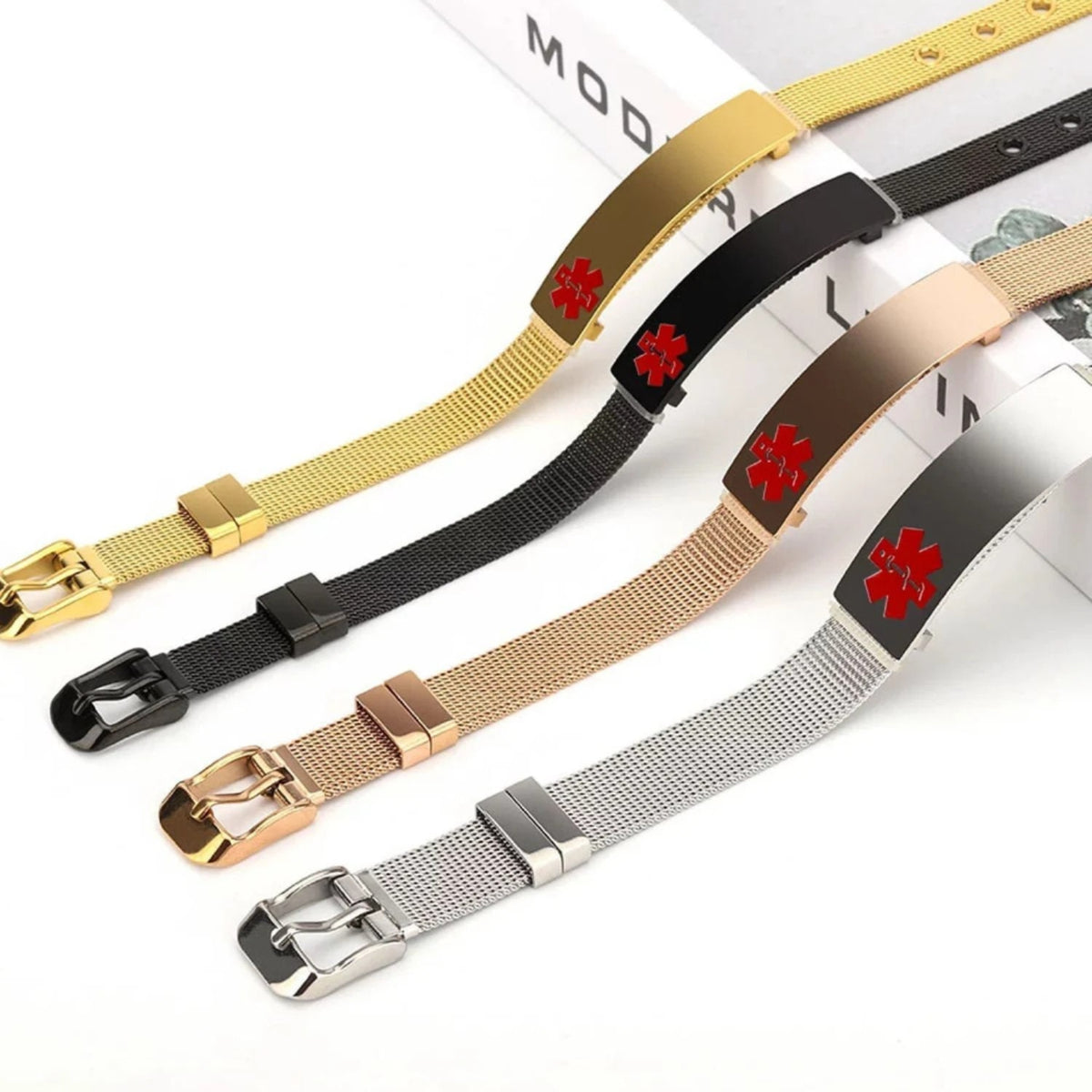 Adjustable Steel Medical ID Bracelet