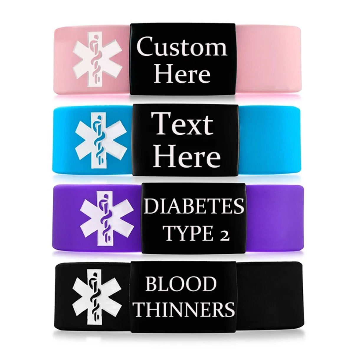 Stretch Silicone Medical ID Bracelet