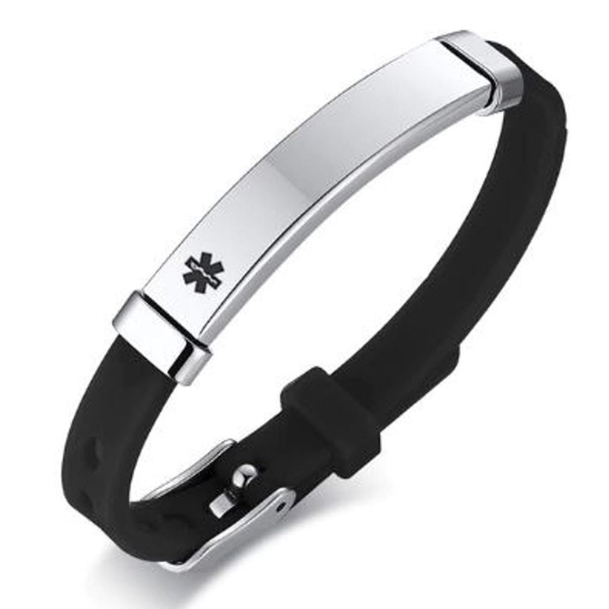 Slim Silicone Medical ID Bracelet