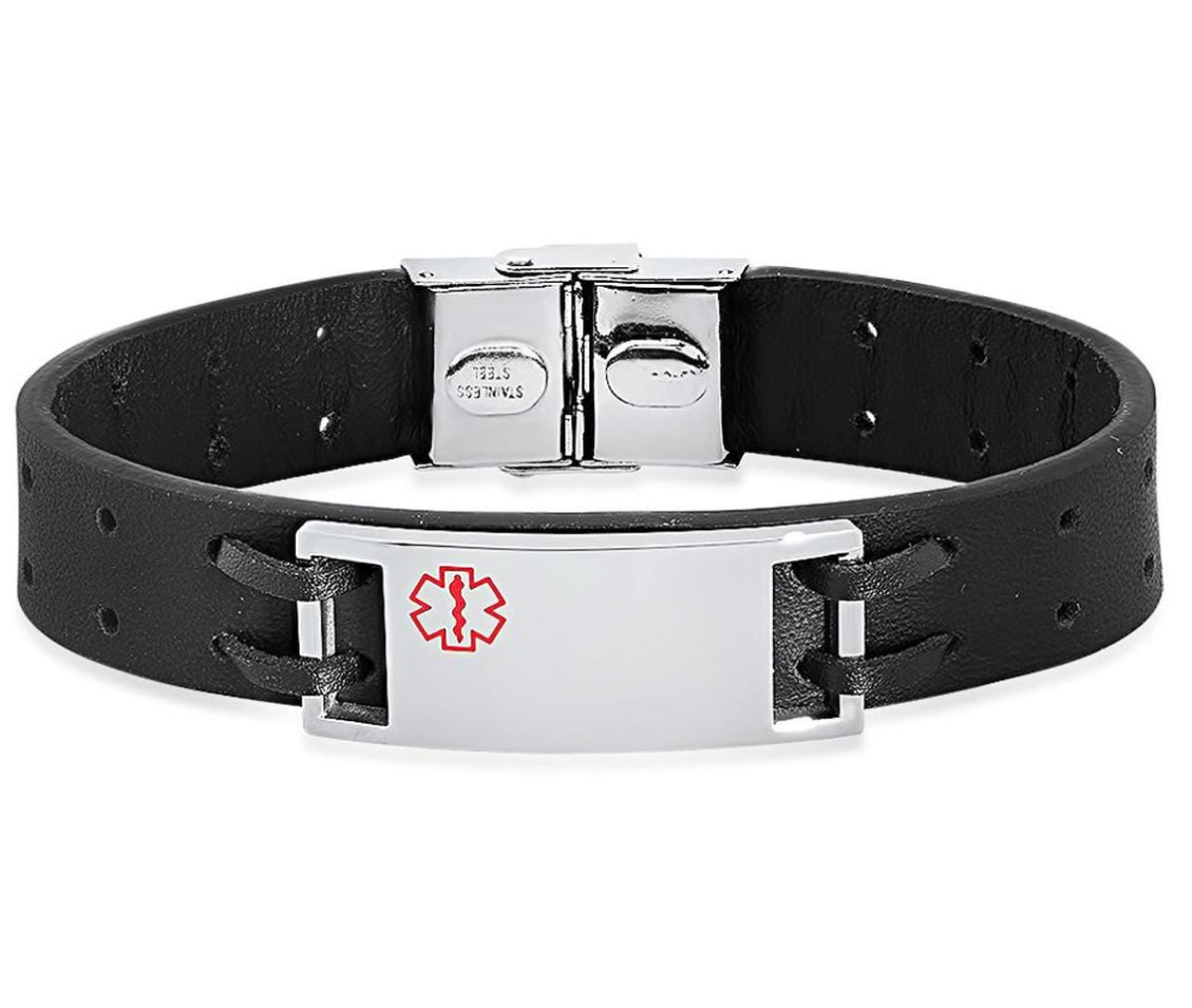 Leather Medical ID Bracelet
