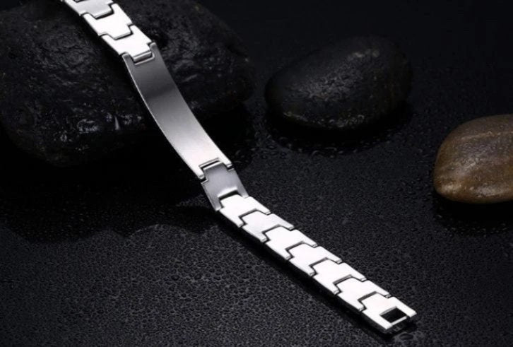 Flat Link Steel Medical ID Bracelet
