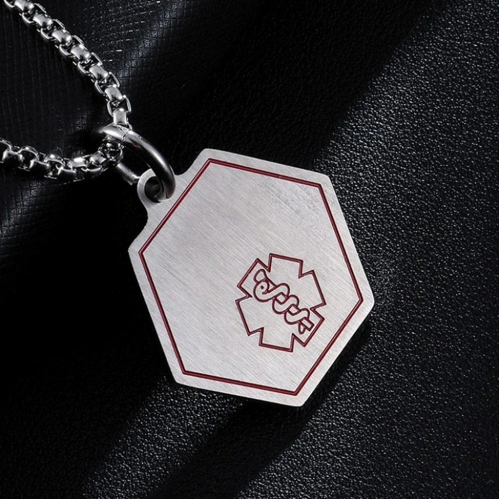 Hexagon Medical ID Necklace