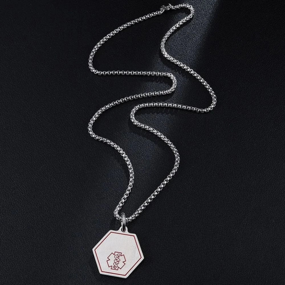 Hexagon Medical ID Necklace