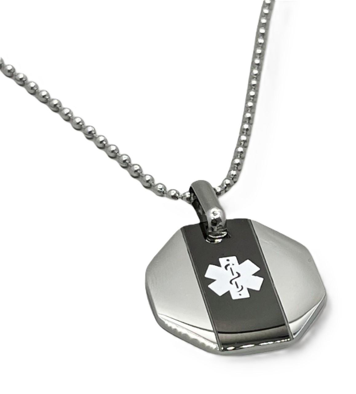 Faceted Octagon Medical ID Necklace