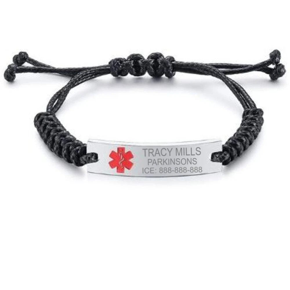 Braided Cord Medical ID Bracelet