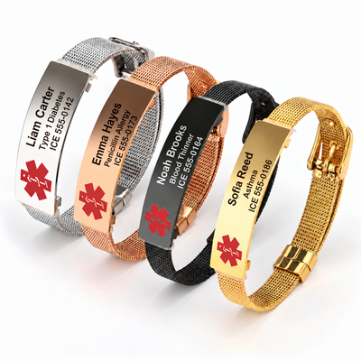 Adjustable Steel Medical ID Bracelet