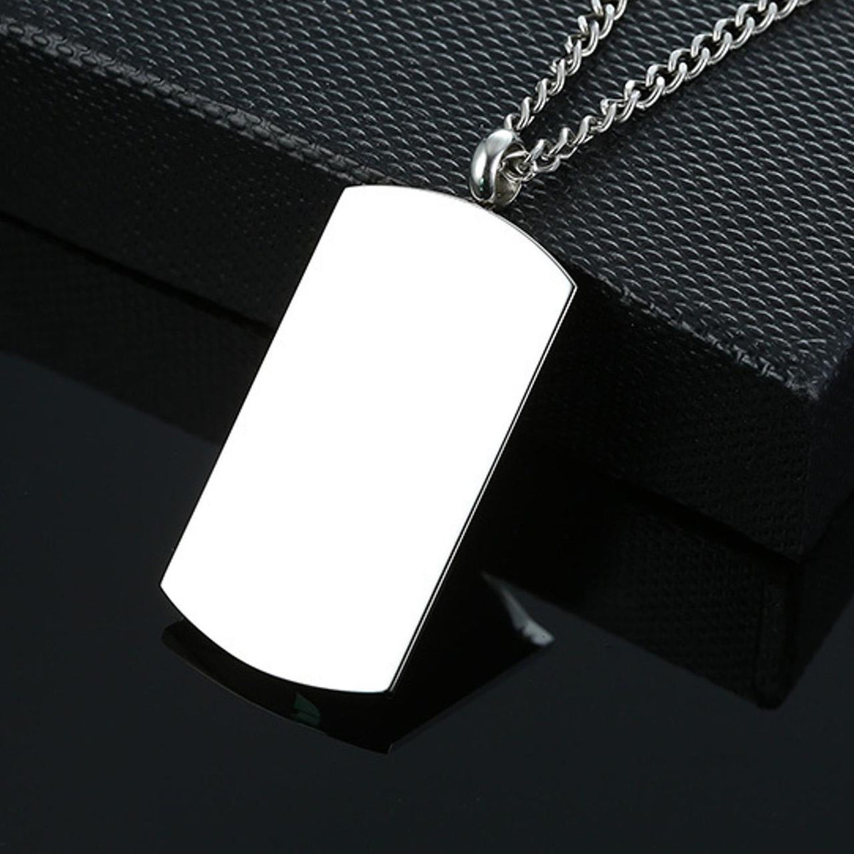 Brushed Dog Tag Medical ID Necklace