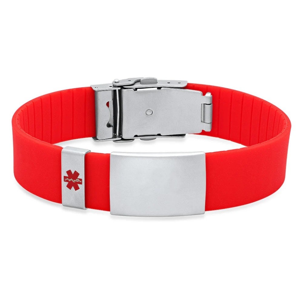 Silicone Band Medical ID Bracelet