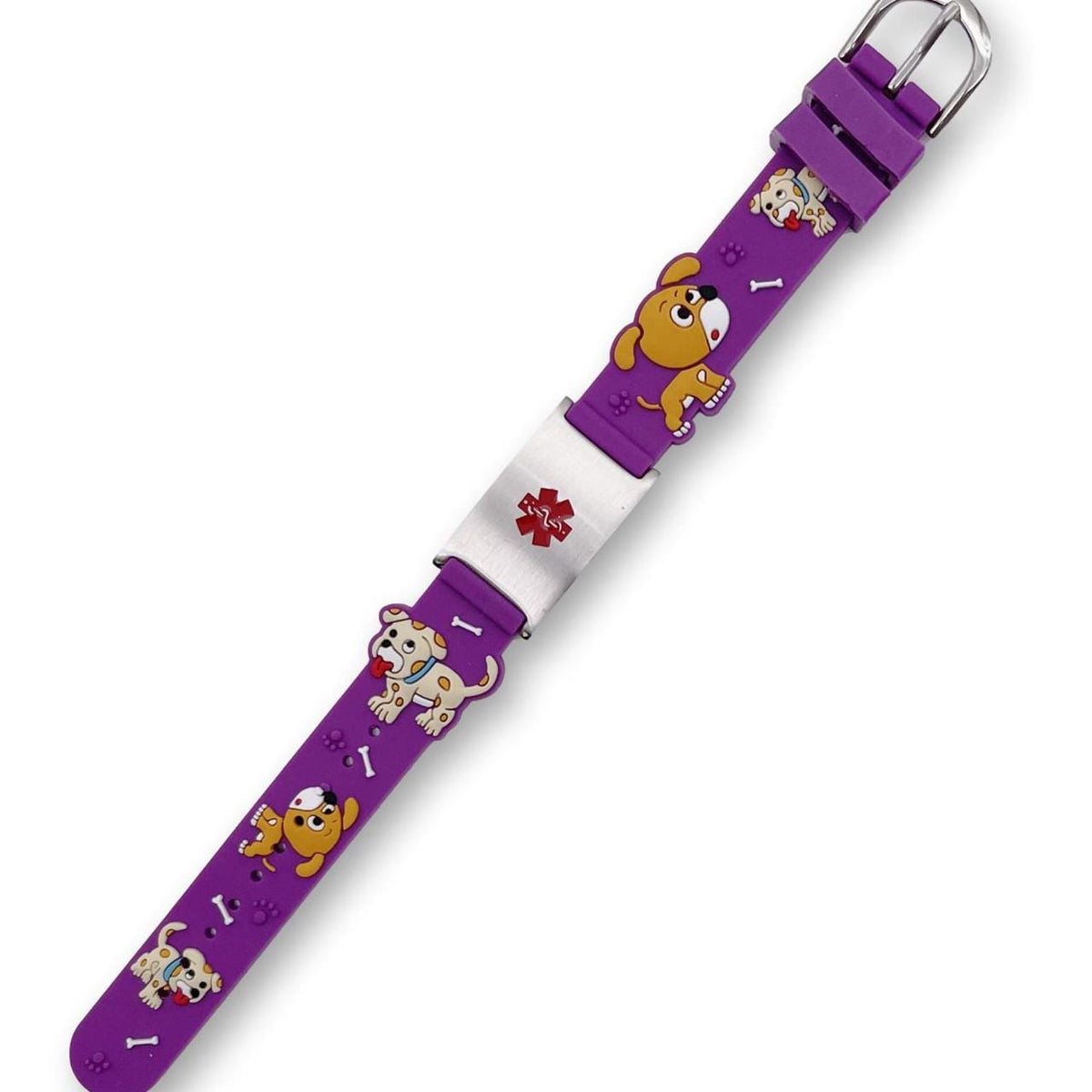 Kids' Purple Dog Medical ID Bracelet