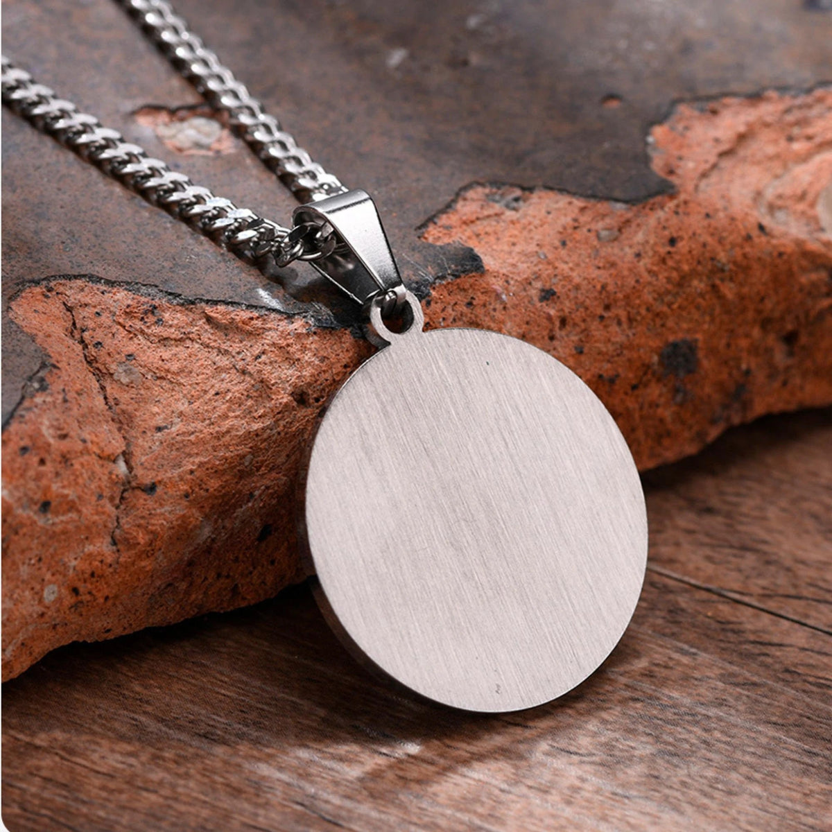 Round Roman Numeral Medical ID Necklace