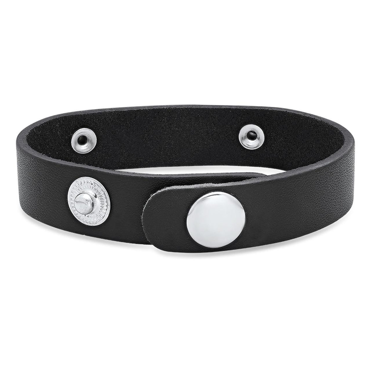 Snap Leather Medical ID Bracelet