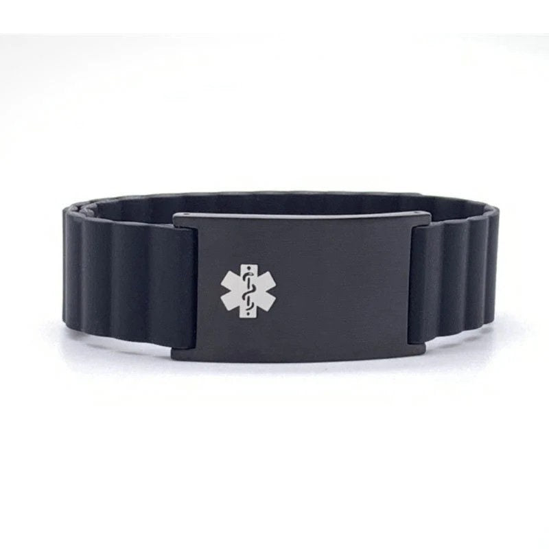 Magnetic Silicone Medical ID Bracelet