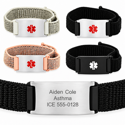 Adjustable Nylon Medical ID Bracelet