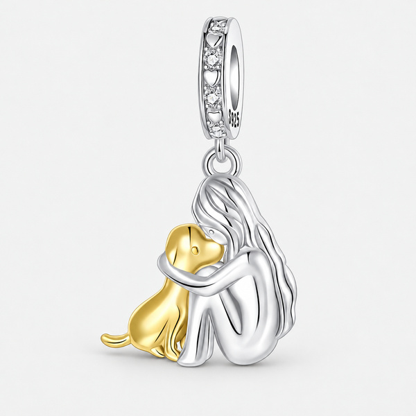 Woman & dog charm
