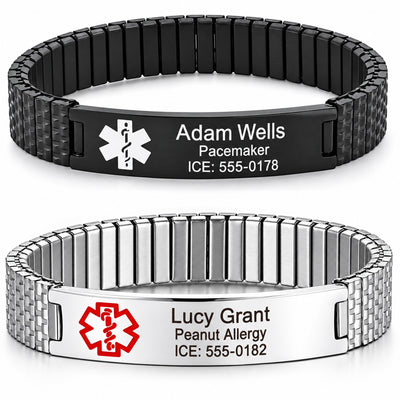 Steel Stretch Medical ID Bracelet