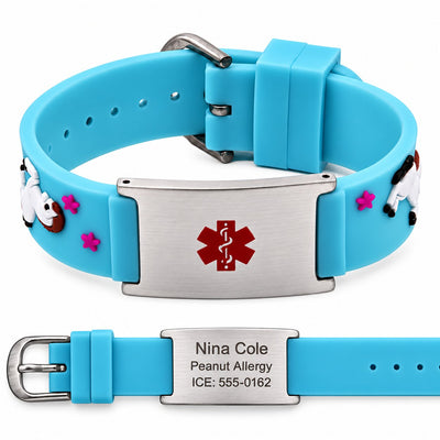 Kids' Blue Horse Medical ID Bracelet