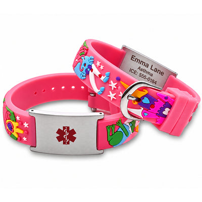 Kids' Pink Princess Medical ID Bracelet