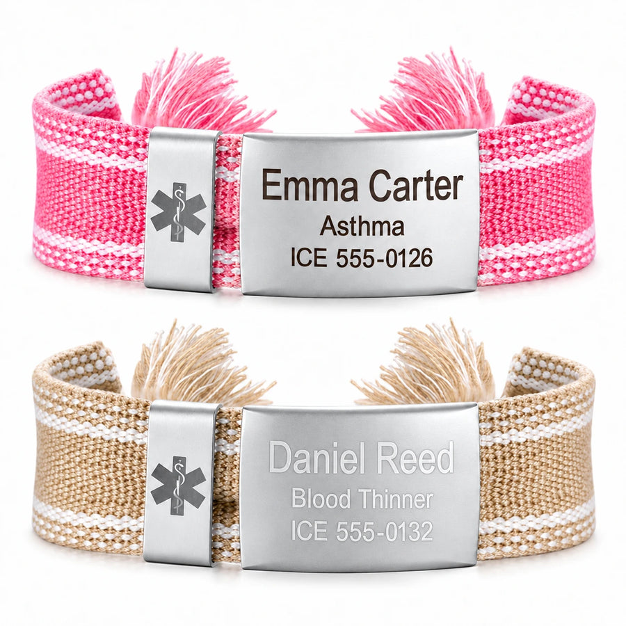 Woven Fabric Medical ID Bracelet